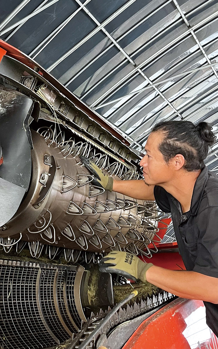 「お米のためにがんばる父」