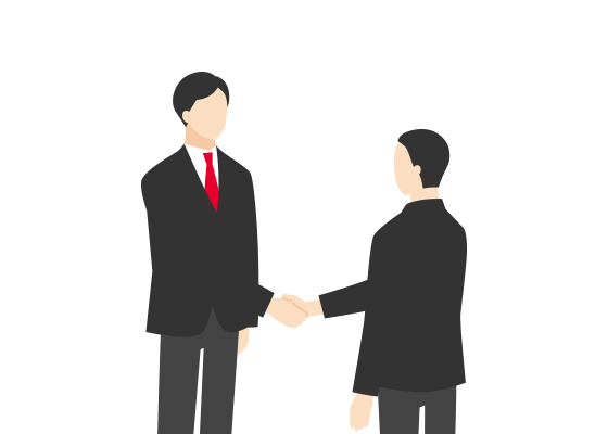 握手をする人物のイラスト