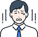 悩んでいる人物のイラスト