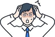 悩んでいる人物のイラスト
